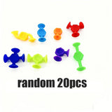 Building Block Set with Suction Cups, Colorful Sensory Construction Toy