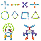 Building Block Set with Suction Cups, Colorful Sensory Construction Toy