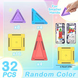 Magnetic Building Blocks Set, 32 STEM Magnetic Plates
