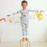 Coloring Pajama Set, Washable Pajama for Drawing and Coloring