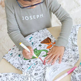 Coloring Pajama Set, Washable Pajama for Drawing and Coloring