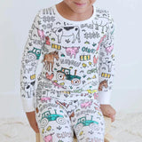 Coloring Pajama Set, Washable Pajama for Drawing and Coloring