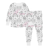 Coloring Pajama Set, Washable Pajama for Drawing and Coloring