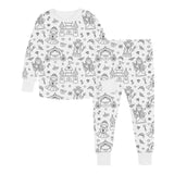 Coloring Pajama Set, Washable Pajama for Drawing and Coloring