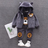 Baby Clothing Set, Jacket, Vest, and Pants with Bear
