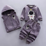 Baby Clothing Set, Jacket, Vest, and Pants with Bear