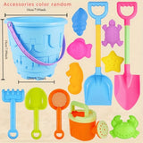 Beach Toy Set, Sand and Water Play Kit with Bucket, Shovel, and Accessories