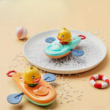 Yellow bath duck, floating ABS toy for pool and bathtub