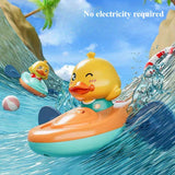 Yellow bath duck, floating ABS toy for pool and bathtub