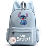 School backpack with keychain, Stitch bag