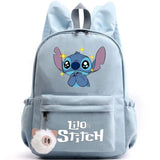 School backpack with keychain, Stitch bag