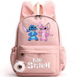 School backpack with keychain, Stitch bag