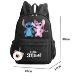 School backpack with keychain, Stitch bag