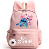 School backpack with keychain, Stitch bag