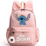 School backpack with keychain, Stitch bag