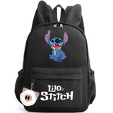 School backpack with keychain, Stitch bag