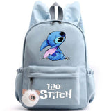School backpack with keychain, Stitch bag